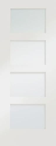 DOOR WHITE COLUMBUS 4 PANEL GLAZED PRIMED 42MM (ALL SIZES)