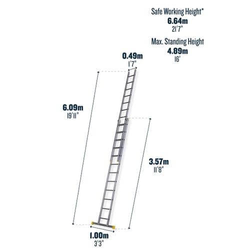 EXTENSION LADDER DOUBLE TRADE 3.57MT - 6.09MT SQUARE RUNG 57711320