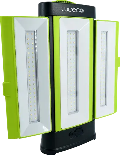 LUCECO 360DEG OPEN AREA TRI-PANEL IP54 WORKLIGHT 5V 50W 4000LM 6500K ...