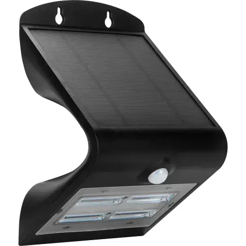 EXTERIOR LUCECO SOLAR GUARDIAN PIR WALL LIGHT BLACK IP44 3.2W 400LM 4000K