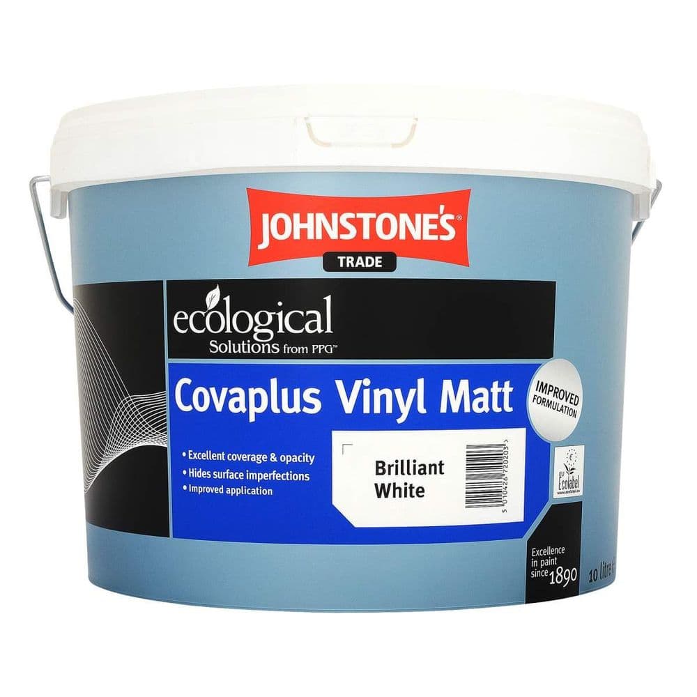 PAINT EMULSION BRILLIANT WHITE MATT 10ltr JOHNSTONE 5025085