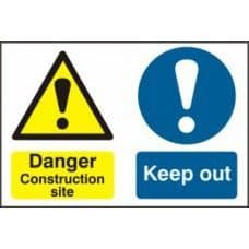 SIGN DANGER CONTRUCTION SITE KEEP OUT 600x400MM 4005