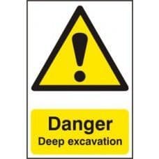 SIGN DANGER DEEP EXCAVATION 400x600MM 4103