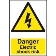 SIGN DANGER ELECTRIC SHOCK RISK 200x300MM 0750