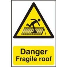 SIGN DANGER FRAGILE ROOF 200x300MM 1104