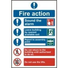 SIGN FIRE ACTION PROCEDURE 200x300MM 0178
