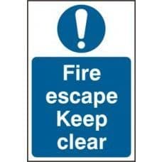 SIGN FIRE ESCAPE KEEP CLEAR 200x300MM 0158