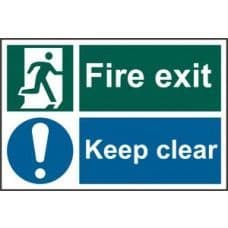 SIGN FIRE EXIT KEEP CLEAR 300x200MM 1540