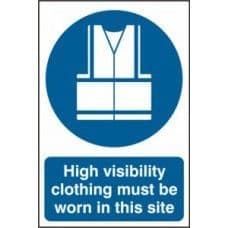 SIGN HIGH VISIBILITY CLOTHING MUST BE WORN IN THIS SITE 400x600MM 4007