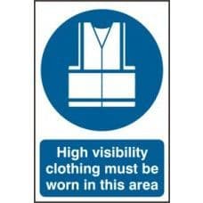 SIGN HIGH VISIBILITY JACKETS MUST BE WORN IN THIS AREA 200x300MM 0022