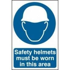 SIGN SAFETY HELMETS MUST BE WORN IN THIS AREA 400x600MM 4000