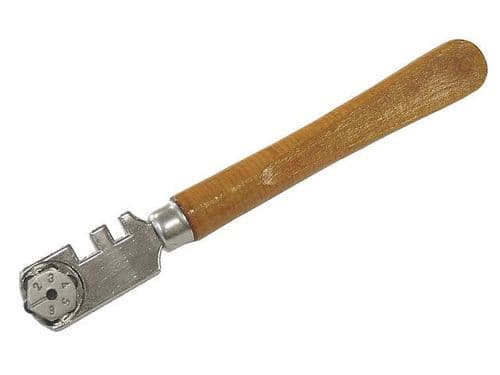 SIX WHEEL GLASSCUTTER TC - WOOD HANDLE FAITHFULL