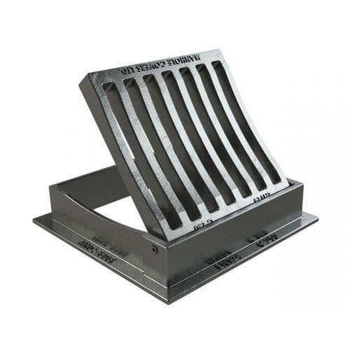 SMALL DUCTILE METAL YARD GULLY GRATE B125 225x225x50MM