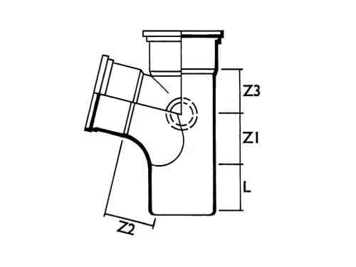 SOIL FITTING GREY TEE 90DEG x 110MM S24 BS417