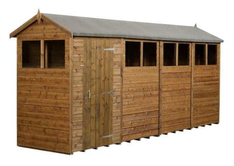 Modular Apex Shed Shiplap Tongue & Groove 4X16 With Windows