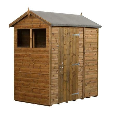 Modular Apex Shed Shiplap Tongue & Groove 4X6 Double Door With Windows