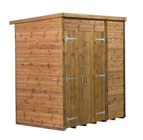 Modular Pent Shed Shiplap Tongue & Groove 6X4 Double Door