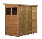 Modular Pent Shed Shiplap Tongue & Groove 6X4 Double Door With Windows