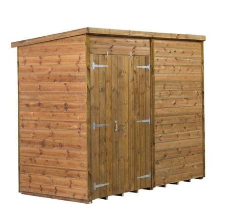 Modular Pent Shed Shiplap Tongue & Groove 8X4 Double Door