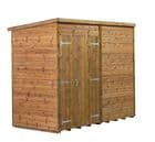 Modular Pent Shed Shiplap Tongue & Groove 8X4 Double Door With Windows