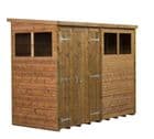 Modular Pent Shed Shiplap Tongue & Groove 8X4 Double Door With Windows