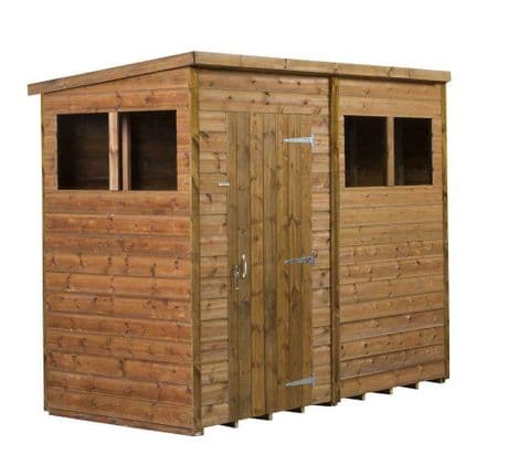 Modular Pent Shed Shiplap Tongue & Groove 8X4 With Windows