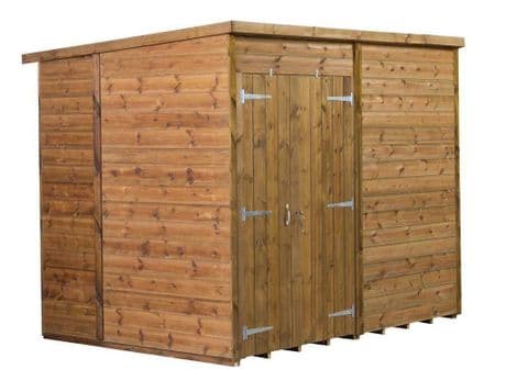 Modular Pent Shed Shiplap Tongue & Groove 8X6 Double Door
