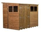 Modular Pent Shed Shiplap Tongue & Groove 8X6 Double Door With Windows