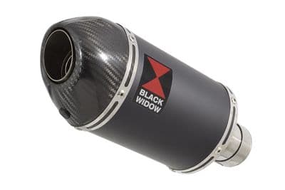 200mm Oval Black Stainless Carbon Tip Slip On Silencer