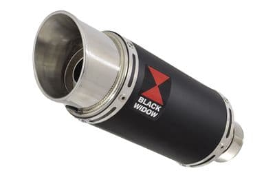 200mm Round Black Stainless Slip On Silencer