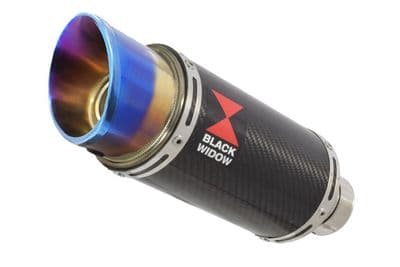 200mm Round Blue Tip Carbon Slip On Silencer