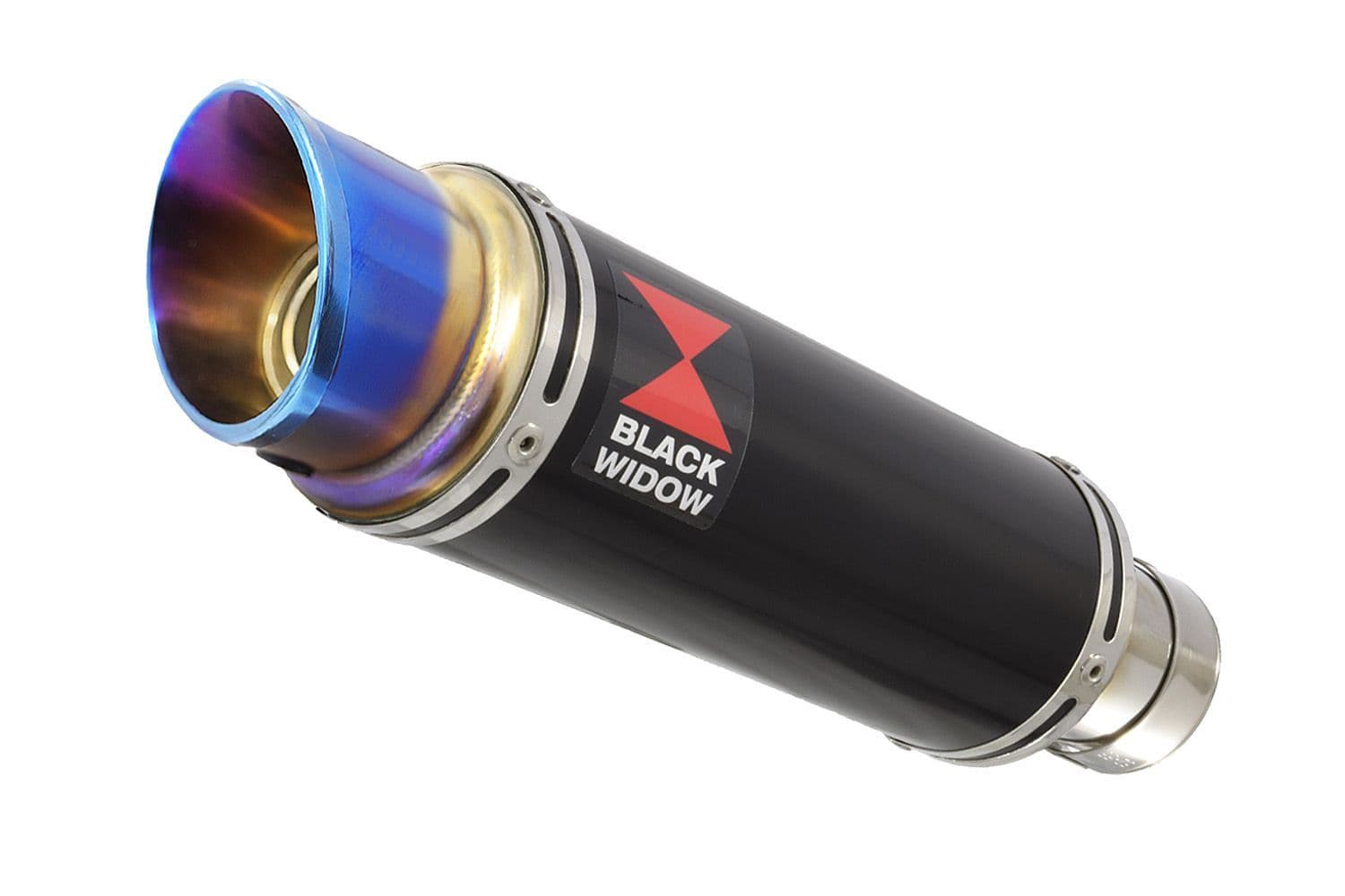 230mm GP Round Blue Tip Black Stainless Slip On Silencer