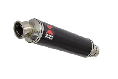 350mm Round Black Stainless Slip On Silencer