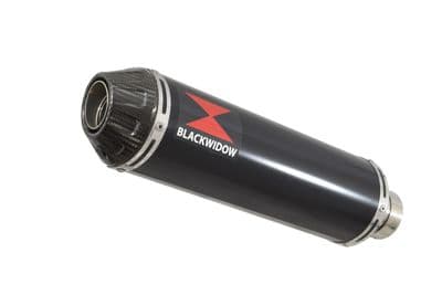 370mm Round Black Stainless Slip On Silencer Carbon Tip