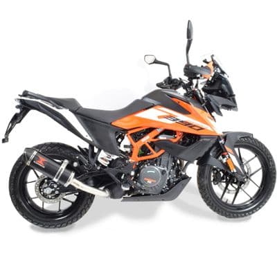 390 Adventure 2020 - 2024 Exhaust 300 mm Oval Black Stainless Carbon Tip Silencer