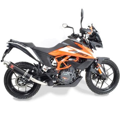 390 Adventure 2020 - 2024 Exhaust 400 mm Round Black Stainless Silencer