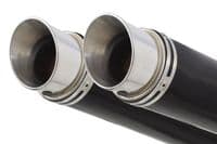 900 Street Twin 2016-2019 Exhaust Silencers 230mm GP Round Black Stainless
