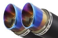 900 Street Twin 2016-2019 Exhaust Silencers 230mm GP Round Blue Tip Stainless