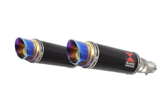 900 Street Twin 2016-2019 Exhaust Silencers 230mm GP Round Blue Tip Stainless