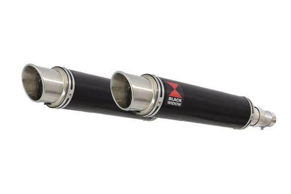 900 Street Twin 2016-2019 Exhaust Silencers 350mm GP Round Black Stainless
