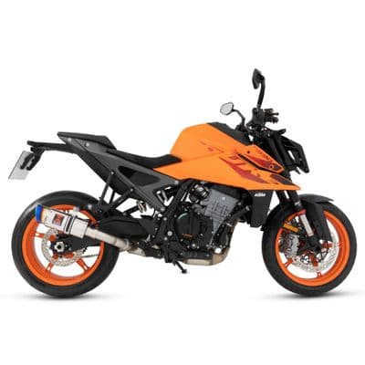 990 Duke 2024 - 2025 Exhaust Silencer 200mm Round GP Stainless Steel Blue Tip