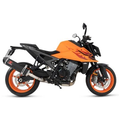 990 Duke 2024 - 2025 Exhaust Silencer 400mm Oval Black  Stainless Steel  Carbon Tip