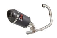 Akuma 125 2020-2023 De-Cat Exhaust System 200mm Oval Black Stainless Carbon Tip Silencer