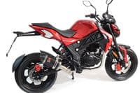 Akuma 125 2020-2023 De-Cat Exhaust System 200mm Oval Black Stainless Carbon Tip Silencer