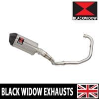 Akuma 125 2020-2023 De-Cat Exhaust System 200mm Oval Stainless Carbon Tip Silencer