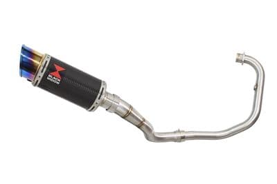 Akuma 125 2020-2023 De-Cat Exhaust System 200mm Round Blue Tip Carbon Silencer