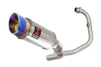 Akuma 125 2020-2023 De-Cat Exhaust System 200mm Round Blue Tip Stainless Silencer