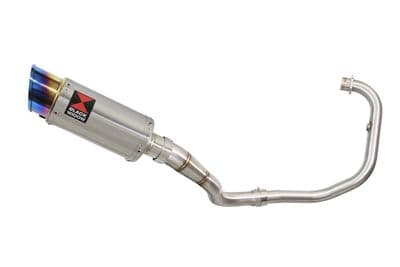 Akuma 125 2020-2023 De-Cat Exhaust System 200mm Round Blue Tip Stainless Silencer