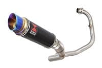 Akuma 125 2020-2023 De-Cat Exhaust System 230mm GP Round Blue Tip Black Stainless Silencer