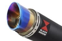 Akuma 125 2020-2023 De-Cat Exhaust System 230mm GP Round Blue Tip Black Stainless Silencer